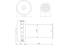 Isoleret facadeventil til naturlig ventilation med diameter 125 mm – SPK2-125