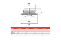 Ventilationsudstødningsventil i metal 160 mm med friktionsfjedre - DVS-C160 - RAL 9016