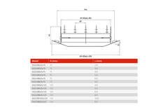Dobbelt justerbart kanalgitter 825x225 mm til kanal 630 til 1400 mm - DGS-DB825x225
