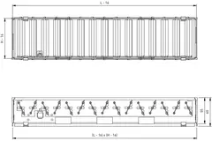 Volumenkontrolspjæld til ventilationsgitter - 525x75