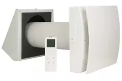 Decentraliseret WTW HRU væg Ø100 med fjernbetjening - 25 m³/t - HRU-WALL-RC-100-25-PEG