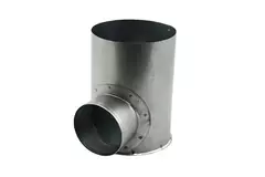 Forbindelse til galvaniserede rektangulære ventilationskanaler diameter 125 mm H = 80 mm enkelt med hul til tunnelarbejde