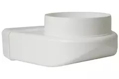 Rektangulær lodret 90° bøjning i plast Ø150mm - 220x90mm KLD29-150