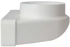 Rektangulær, plastik, lodret, 90° bøjning, Ø100 mm - 220 x 55 mm KLD25-100