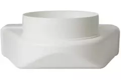 Rektangulær, plastik, lodret, 90° bøjning, Ø100 mm - 220 x 55 mm KLD25-100