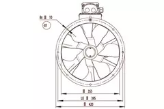 Aksial 355 mm kanalventilator - AL 355 D2 01