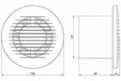 Rund badeværelsesventilator Ø 150 mm hvid – basic EA150