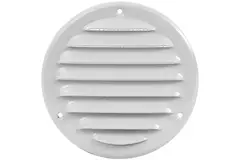 Ventilationsrist i metal rund 125mm hvid - MR125 - RAL9016