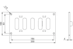 Justerbar lineære diffuser i metal 200x100 hvid - MR2010R