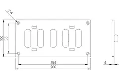 Justerbar lineære diffuser i metal 200x100 sort - MR2010RM