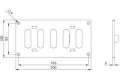 Justerbar lineære diffuser i metal 200x100 galvaniseret - MR2010RZn