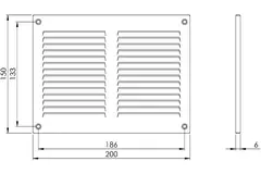 Metalgitter 200x150 mm hvid - MR2015