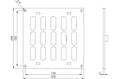 Justerbar lineære diffuser i metal 200x200 hvid - MR2020R