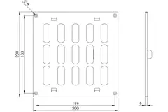 Justerbar lineære diffuser i metal 200x200 galvaniseret - MR2020RZn