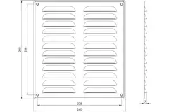 Ventilationsrist i metal, rektangulært 260x280 mm sort – MR2628M