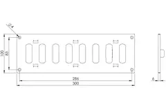 Justerbar lineære diffuser i metal 300x100 sort - MR3010RM