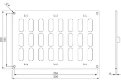 Justerbar lineære diffuser i metal 300x200 hvid - MR3020R