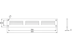 Metalgitter 300x50 mm brun - MR305B