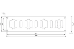 Justerbar lineære diffuser i metal 400x100 galvaniseret - MR4010RZn