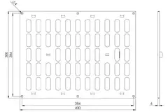 Justerbar lineære diffuser i metal 400x300 hvid - MR4030R