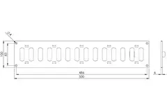 Justerbar lineære diffuser i metal 500x100 sort - MR5010RM