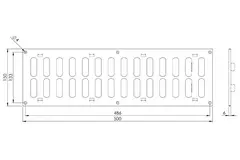 Justerbar lineære diffuser i metal 500x150 sort - MR5015RM