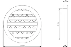 Aluminiumslegeringsrist Ø125 hvid - MRA125W
