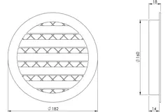 Aluminiumslegeringsrist Ø160 beige - MRA160Y