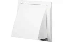 Facadegitter med kontraventil 190x190 mm diameter 150 mm hvid – ND15FV