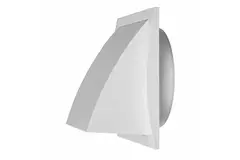 Facadegitter med kontraventil 190x190 mm diameter 125 mm hvid – ND12FV