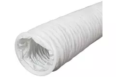 Fleksibel PVC-ventilationsslange i hvid, Ø80 mm (6 meter)