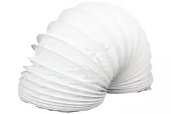 Fleksibel PVC-ventilationsslange i hvid, Ø125 mm (6 meter)