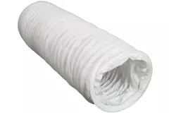 Fleksibel PVC-ventilationsslange i hvid, Ø125 mm (6 meter)