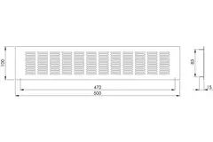 Aluminium-fodlistegitter – børstet kobber L=500 mm x H=100 mm – RA1050G