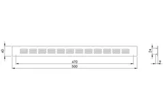 Fodliste diffuser aluminium - hvid L=500mm x H=40mm -RA450