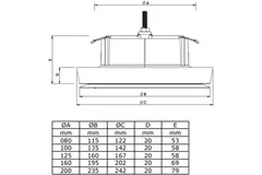 Ventilationsforsyningsventiler i plastik 125 mm RAL 9003 med friktionsfjedre - I-Valve Rondo 125