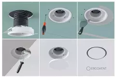 Ergovent rammeløs ventilationsventil rund 150 mm