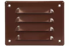 Ventilationsrist i metal, rektangulær 140x105 mm brun – MR14105B