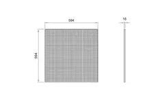 Perforeret loftsplade 600 x 600 mm til indlægning i systemlofter - RAL9010