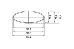 Wavin Ventiza kanal 1,5 m PVC oval 195x80 mm S/S