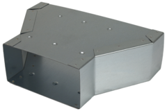 Reduktion 300 x 80 mm til 220 x 80 mm til galvaniserede rektangulære ventilationskanaler