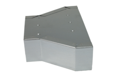 Reduktion 300 x 80 mm til 220 x 80 mm til galvaniserede rektangulære ventilationskanaler