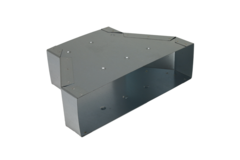 Reduktion 300 x 80 mm til 220 x 80 mm til galvaniserede rektangulære ventilationskanaler