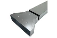 Reduktion 300 x 80 mm til 220 x 80 mm til galvaniserede rektangulære ventilationskanaler
