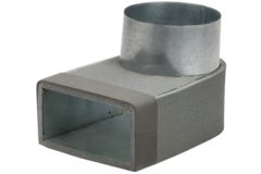 Thermoduct-vinkel 170 mm x 80 mm til diameter 160 mm til kanalføring