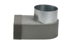 Thermoduct-vinkel 170 mm x 80 mm til diameter 160 mm til kanalføring