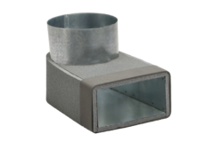 Thermoduct-vinkel 170 mm x 80 mm til diameter 160 mm til kanalføring