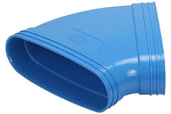 Wavin Ventiza Bøjning 45 grader PVC oval 195x80 mm horisontal M/M