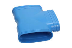 Wavin Ventiza T-stykke 90 grader PVC oval 195x80 mm M/M/M