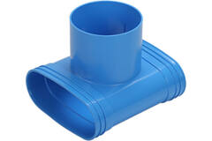 Wavin Ventiza T-stykke PVC oval 195x80x100 med diameter 125 mm M/M/M